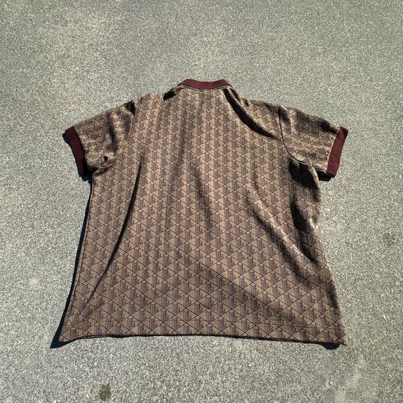 Lacoste Live Monogram Jacquard Polo Shirt Mens 3XL Unisex Classic Fit Brown - Picture 7 of 8